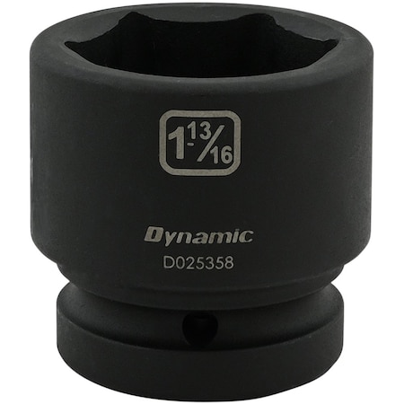 Dynamic 1" Drive Standard Socket, Black Phosphate, Tools 1-13/16" X 1" Drive, 6 Point Standard Length D025358